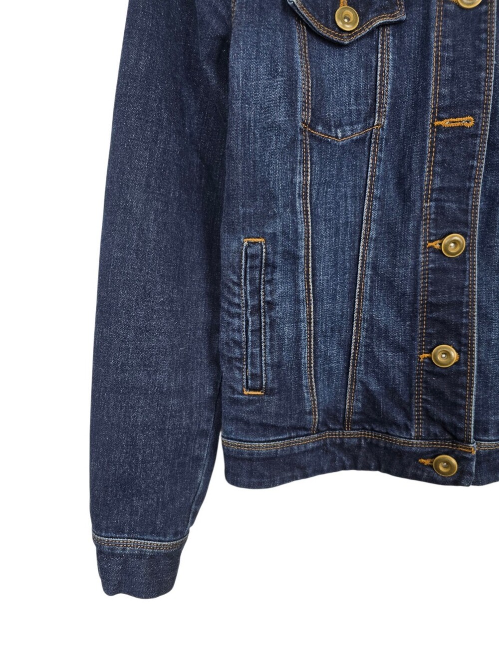 Cabi Norma Jean Stretch Denim Trucker Jacket Dark Blue Small - Picture 7 of 14